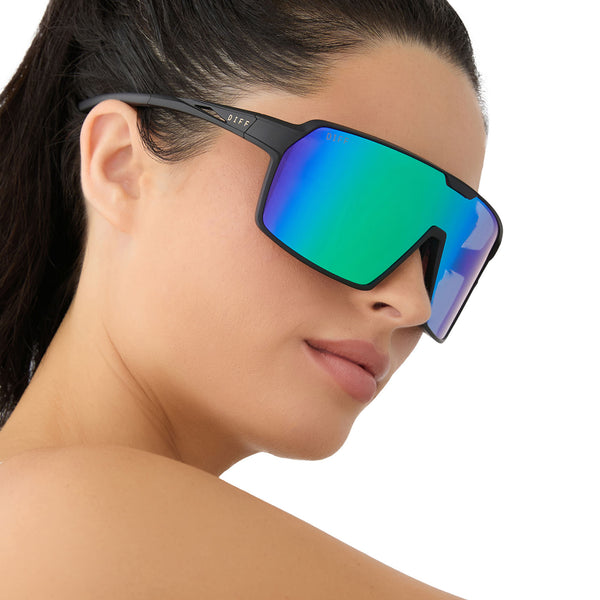 charge - matte black + green mirror + polarized sunglasses 7