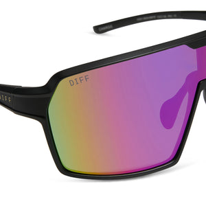 Charge Shield Sunglasses | Matte Black & Pink Rush Mirror 