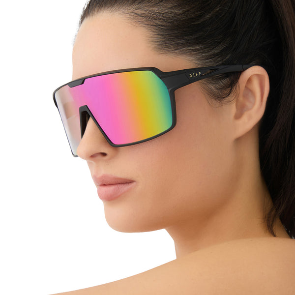 charge - matte black + pink rush mirror + polarized sunglasses 1
