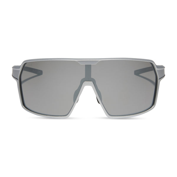 charge - matte silver + silver mirror + polarized sunglasses
