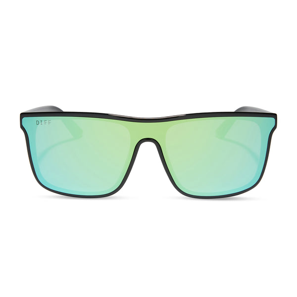 flash - black + turquoise ice mirror + polarized sunglasses
