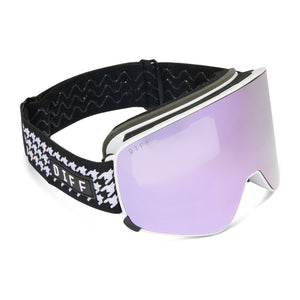 low light snow goggles Polarized - Frost Houndstooth Lilac Mirror Frame - Purple Lens