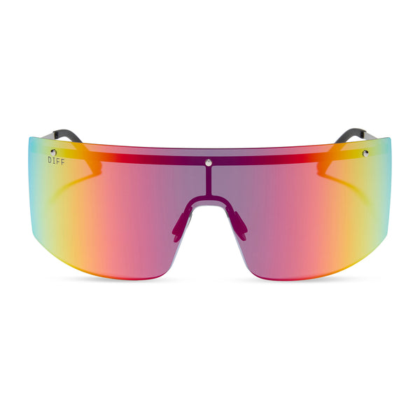 Grandslam Shield Sunglasses | Gold & Rainbow Mirror | DIFF Eyewear