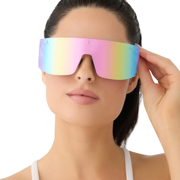 grandslam - gold + sherbert rainbow mirror + polarized sunglasses 1