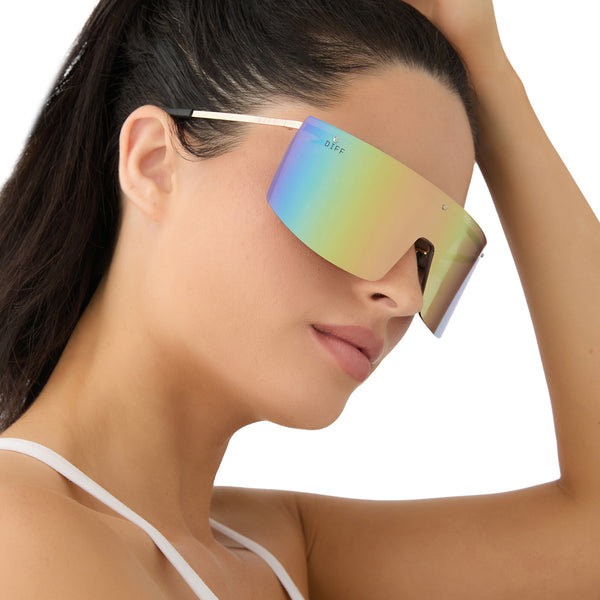 grandslam - gold + sherbert rainbow mirror + polarized sunglasses 5