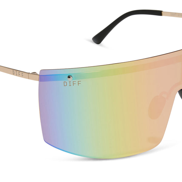 grandslam - gold + sherbert rainbow mirror + polarized sunglasses 4