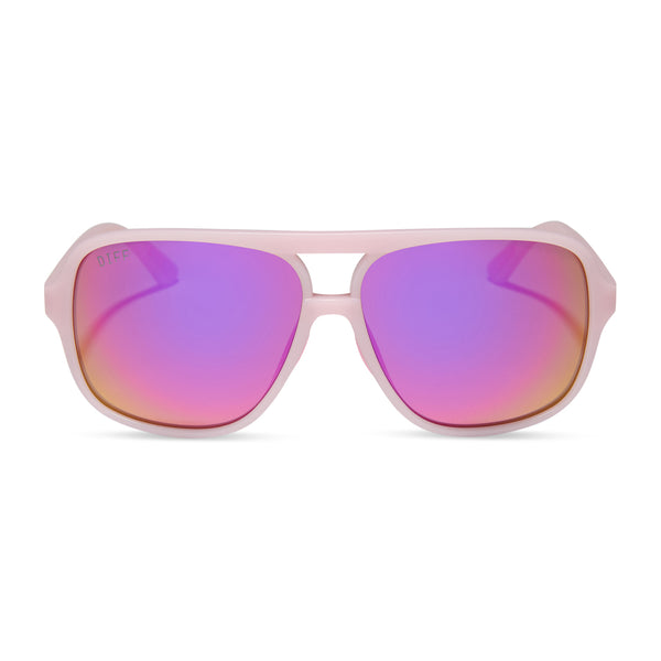Hangtime Aviator Sunglasses | Pink & Pink Rush Mirror | DIFF  display picture 2