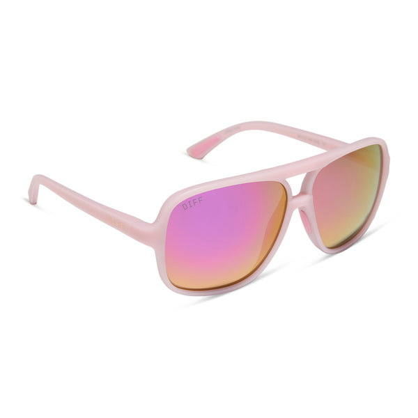 hangtime - matte baby pink + pink rush mirror + polarized sunglasses 2