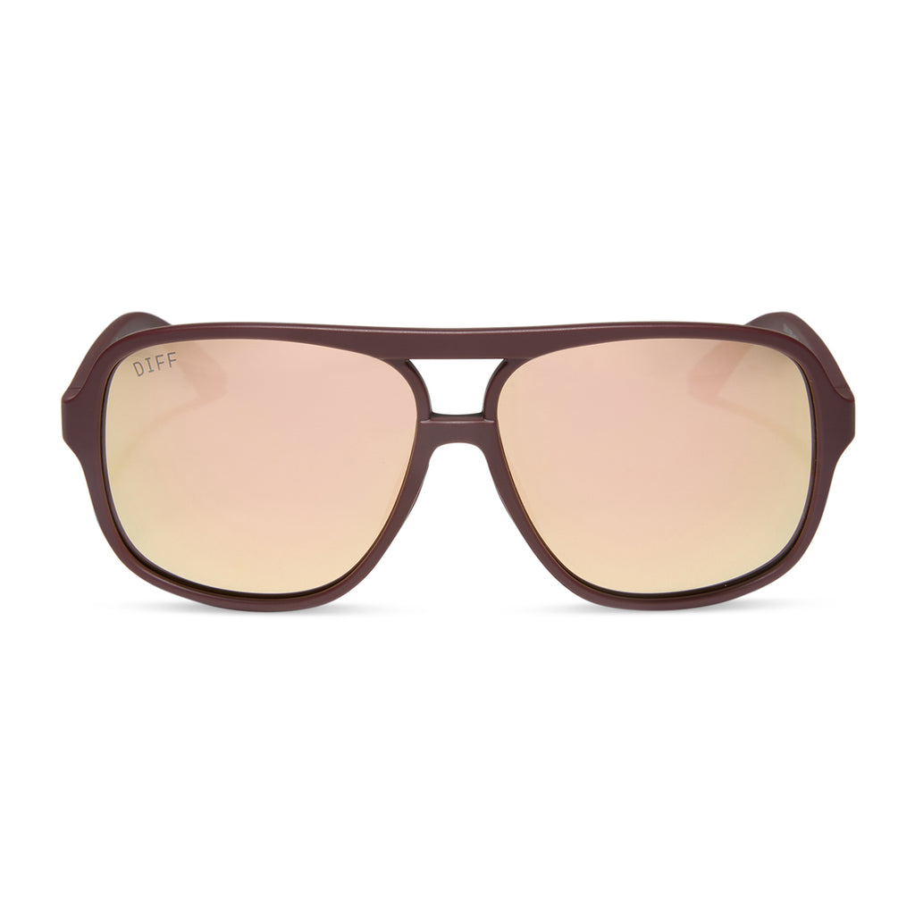 HANGTIME - MATTE RUGBY RED + CHAMPAGNE MIRROR + POLARIZED SUNGLASSES