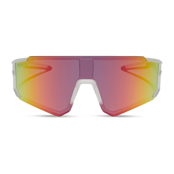 Heat Shield Sunglasses | Crystal Clear & Rainbow Mirror  display picture 3