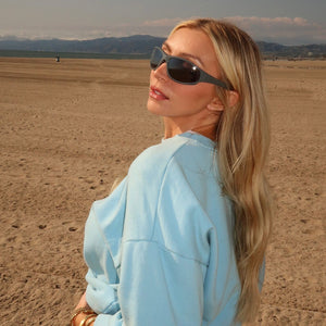 Diff Sport Eyewear Flash Sunglasses- Slate Grey Lightning Wrap Sunglasses | Slate Grey & Grey Polarized  main image 2