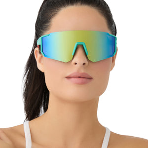 Heat Shield Sunglasses | Turquoise & Turquoise Ice Mirror  display picture 1