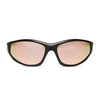 Color swatch for lightning - matte black + peach mirror + polarized sunglasses