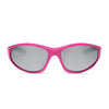 Color swatch for lightning - matte black + peach mirror + polarized sunglasses