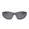 Color swatch for lightning - matte black + peach mirror + polarized sunglasses