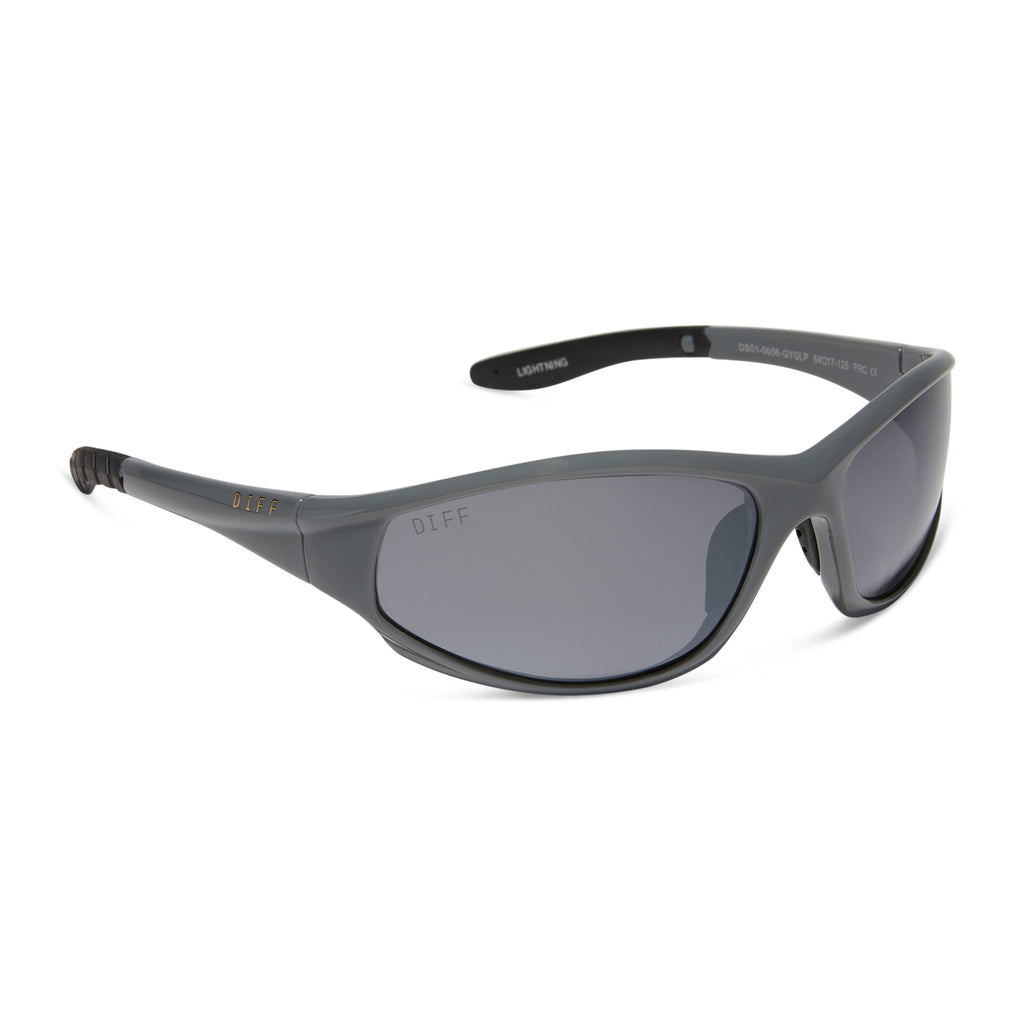 Lightning Wrap Sunglasses | Slate Grey & Grey Polarized | DIFF Sport ...