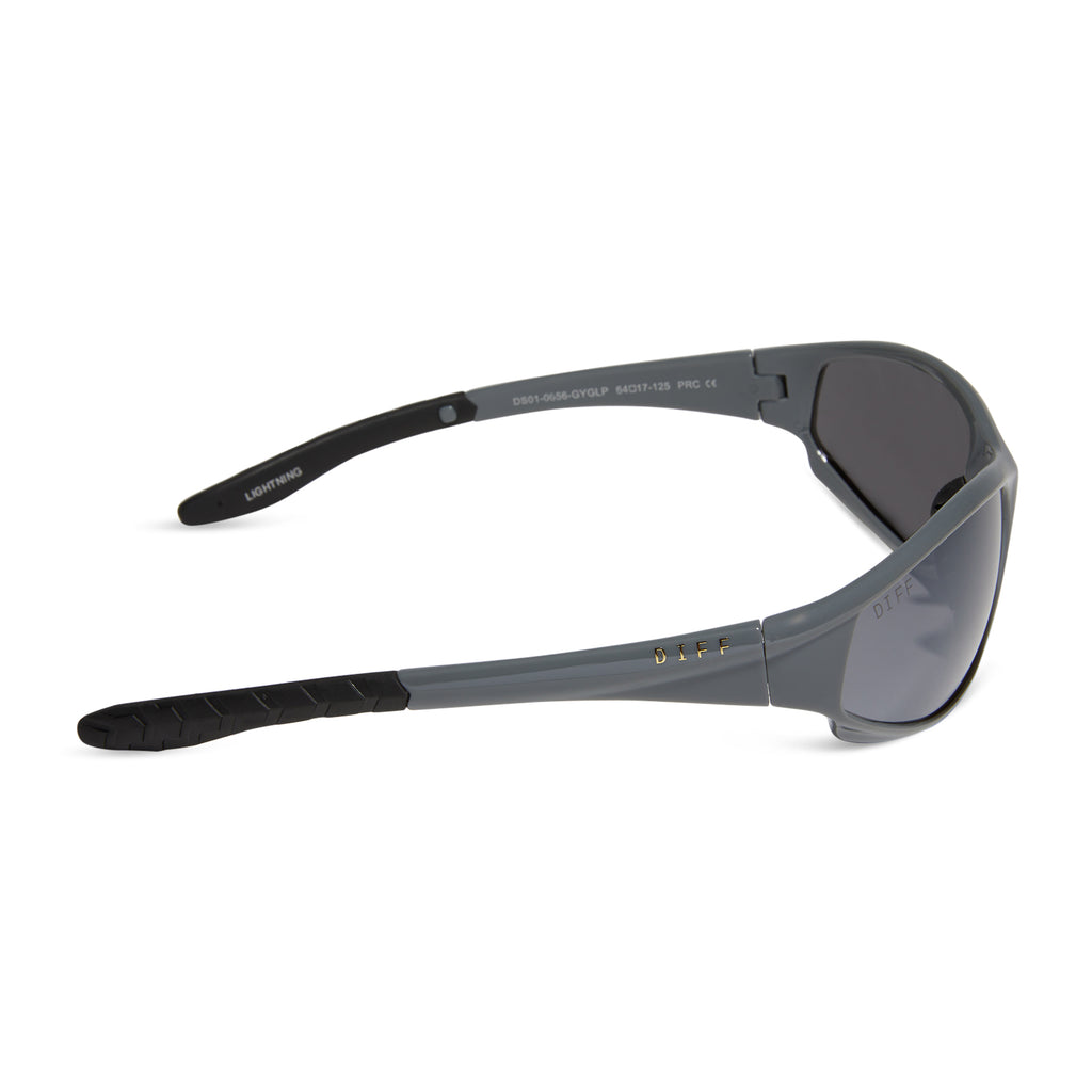 Lightning Wrap Sunglasses | Slate Grey & Grey Polarized | DIFF Sport ...