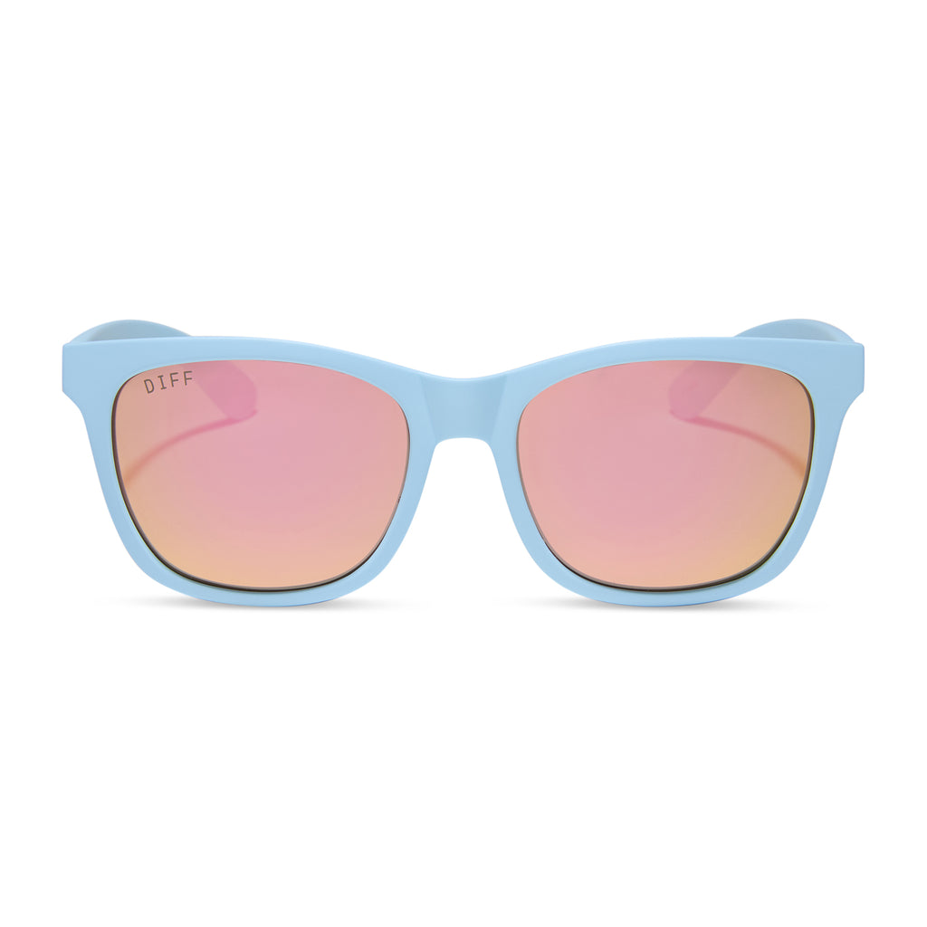 STORM - MATTE BABY BLUE + SHERBET RAINBOW MIRROR + POLARIZED SUNGLASSES