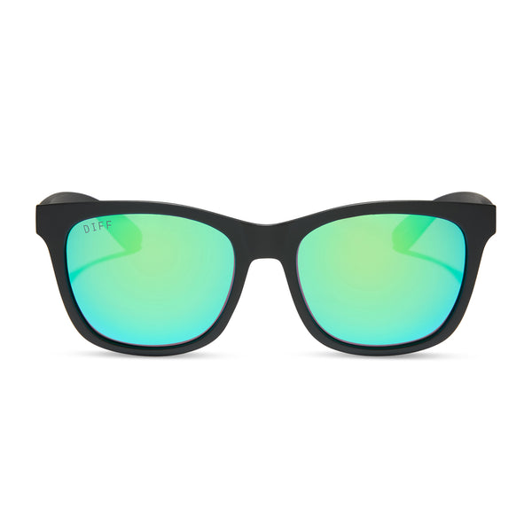 storm - matte black + green mirror + polarized sunglasses