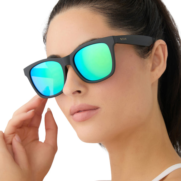 storm - matte black + green mirror + polarized sunglasses 1