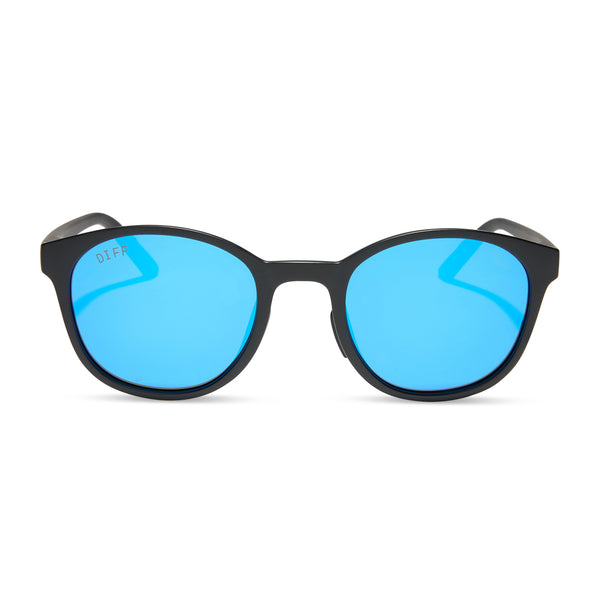volley - matte black + blue mirror + polarized sunglasses