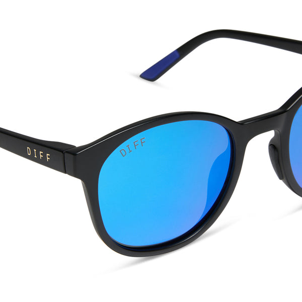 volley - matte black + blue mirror + polarized sunglasses 3