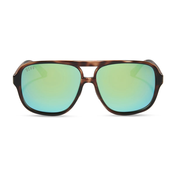 Hangtime Aviator Sunglasses | Rugby Red & Champagne Mirror | DIFF