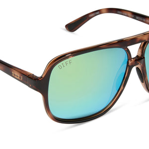 Hangtime Aviator Sunglasses | Tortoise & Turquoise Ice Mirror