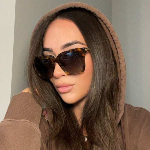 bella - amber tortoise + steel gradient + polarized sunglasses 6