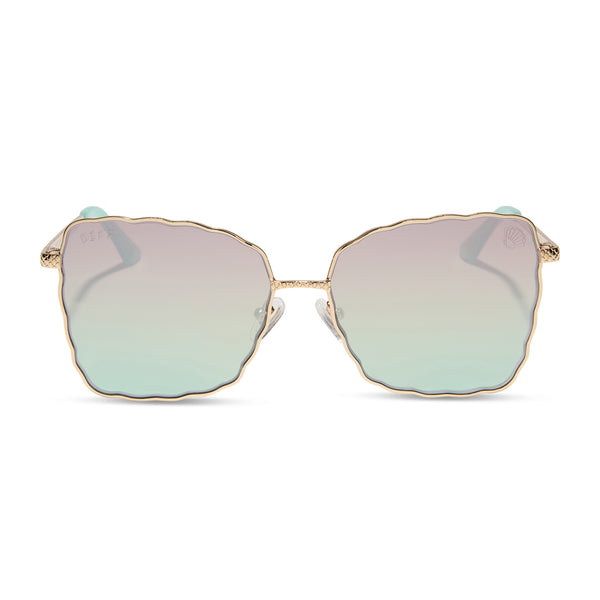 disney princess - ariel 2.0 + shimmering gold + iridescent sea foam to blue gradient sunglasses