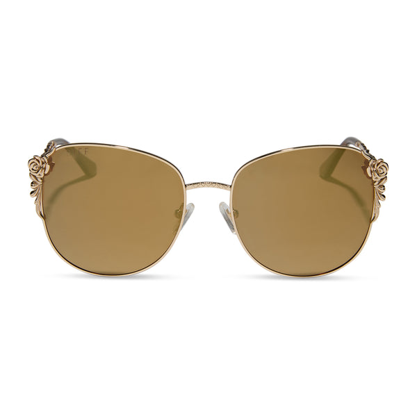 disney princess - belle + gold + brown lens w/ gold flash + polarized sunglasses