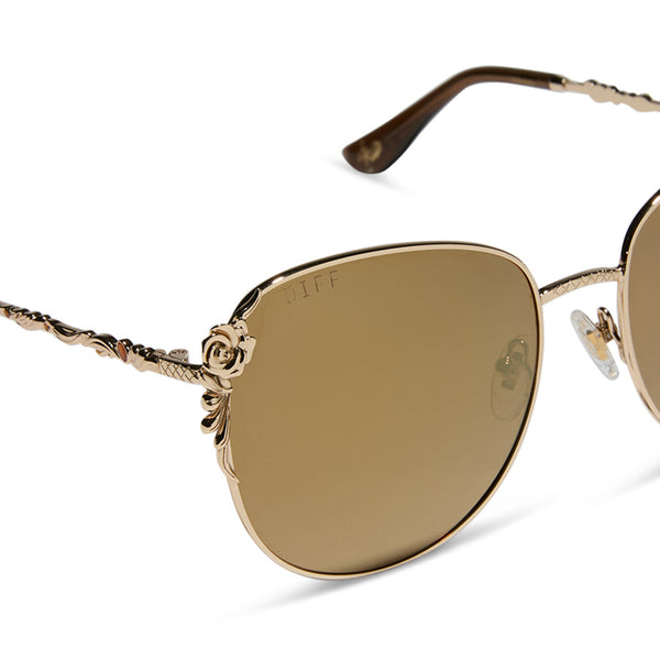 disney princess - belle + gold + brown lens w/ gold flash + polarized sunglasses 4