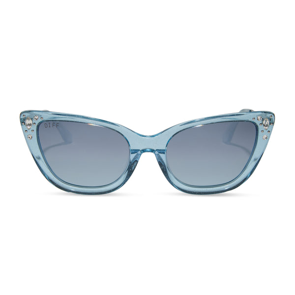 disney princess - cinderella + blue crystal glitter + blue dust gradient + polarized sunglasses