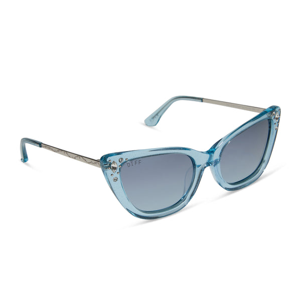 disney princess - cinderella + blue crystal glitter + blue dust gradient + polarized sunglasses 2