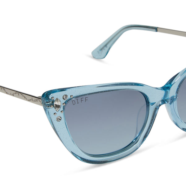 disney princess - cinderella + blue crystal glitter + blue dust gradient + polarized sunglasses 4