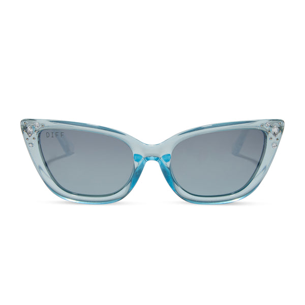 disney princess youth - cinderella + youth + blue crystal glitter + blue dust gradient + polarized sunglasses