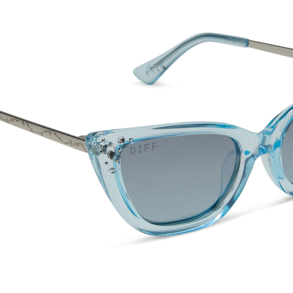 disney princess youth - cinderella + youth + blue crystal glitter + blue dust gradient + polarized sunglasses 4
