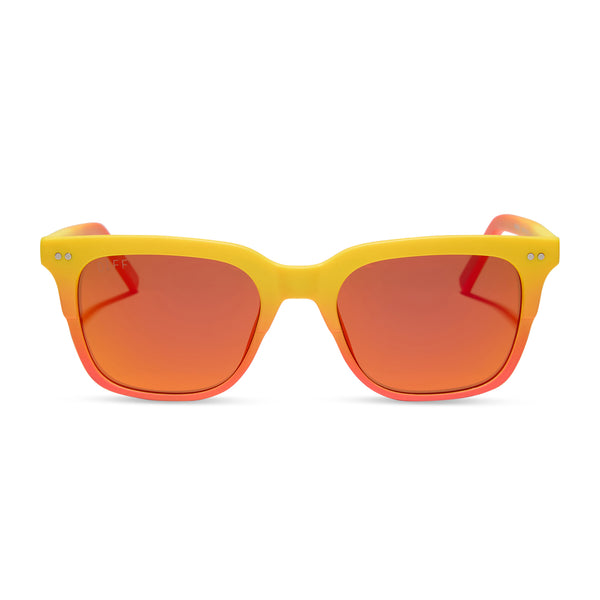 fantastic four - human torch™ + radiant yellow to orange flame fade + blazing red orange mirror + polarized sunglasses