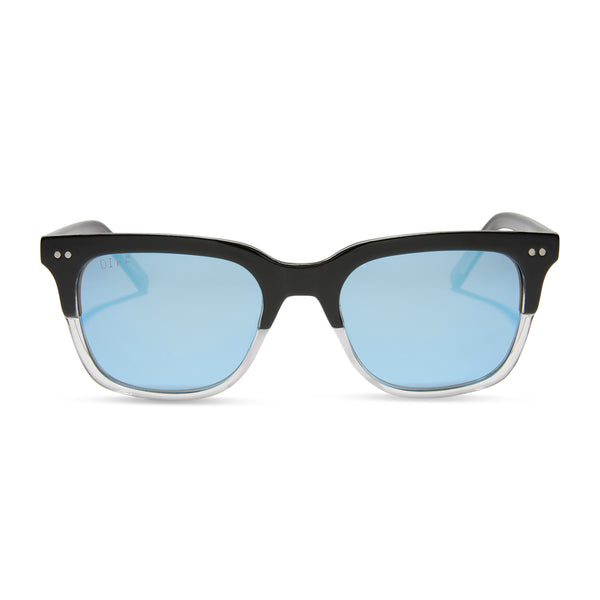 Color swatch for FANTASTIC FOUR - MR. FANTASTIC™ + RETRO BLACK TO CLEAR GRADIENT + QUANTUM BLUE MIRROR + POLARIZED SUNGLASSES