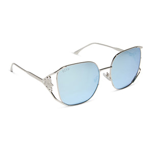 ELSA - COOL SILVER GLOSS METAL + ICE BLUE + POLARIZED SUNGLASSES