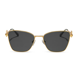 Diff Eyewear Black and Gold Sunglasses DIFF EYEWEAR Capri Polarized Sunglasses - BLACK GOLD - ONE  main image 2