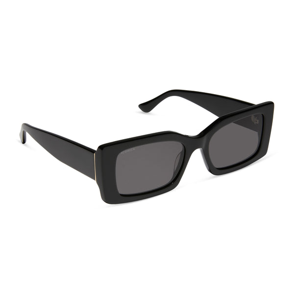 alessandra - black + grey + polarized sunglasses
