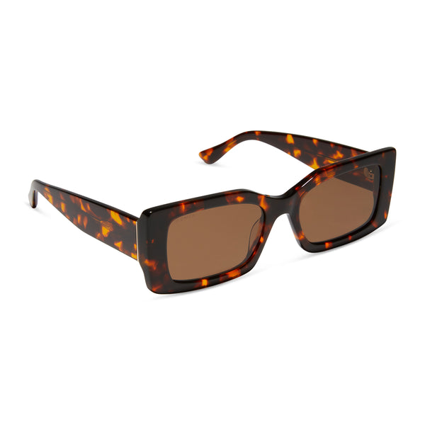 alessandra - rich tortoise + brown + polarized sunglasses