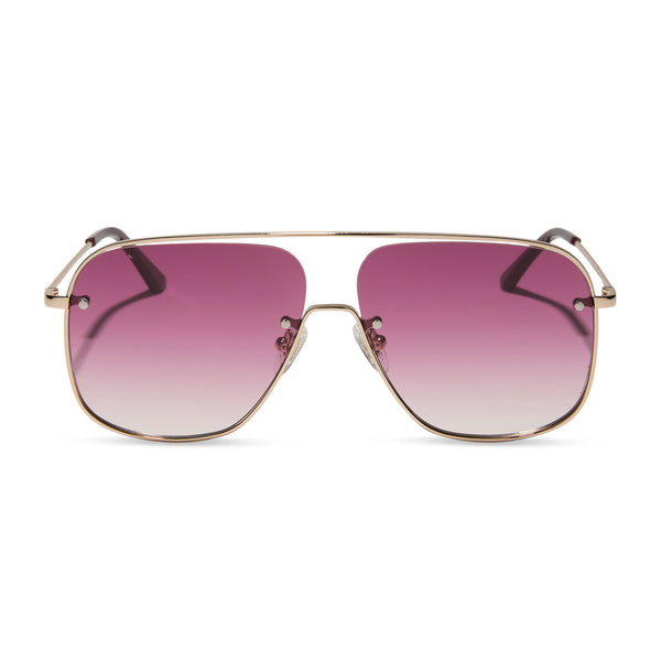 cynthia - gold w bordeaux temple tips + wine gradient + polarized sunglasses 2