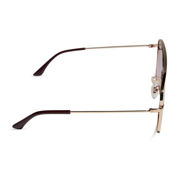 cynthia - gold w bordeaux temple tips + wine gradient + polarized sunglasses 3