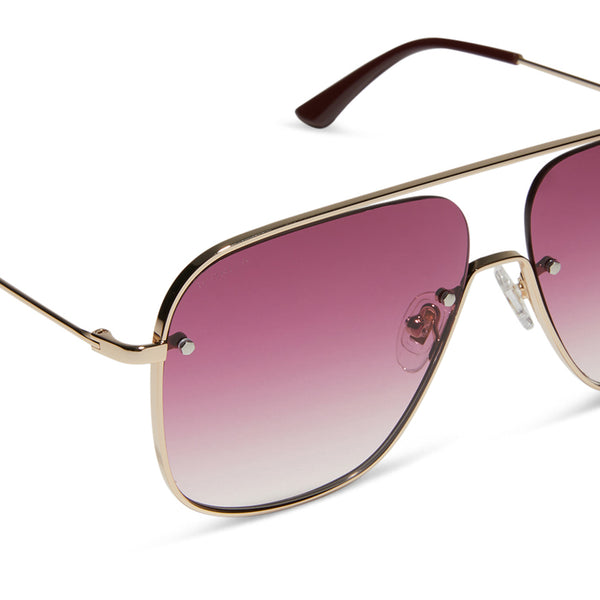 cynthia - gold w bordeaux temple tips + wine gradient + polarized sunglasses 4
