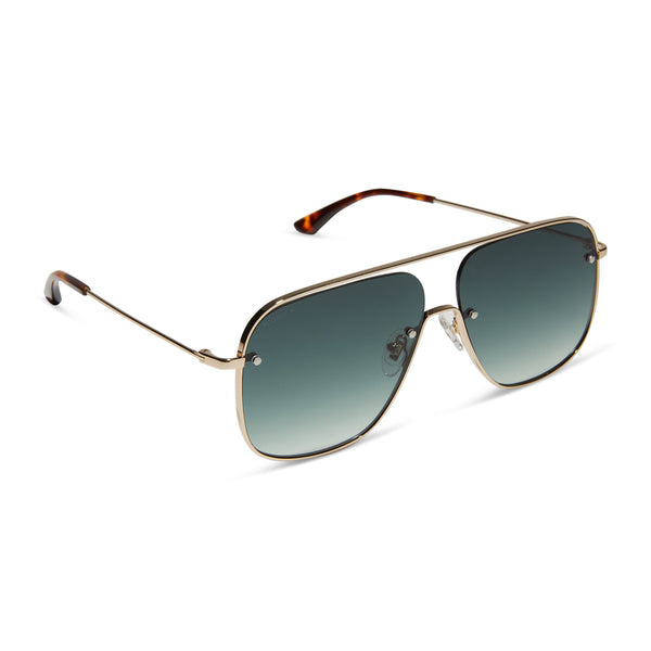 cynthia - gold w rich tortoise temple tips + g15 gradient + polarized sunglasses