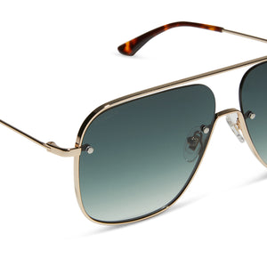 Iconica Navigator Sunglasses | Gold With Rich Tortoise Temple Tips