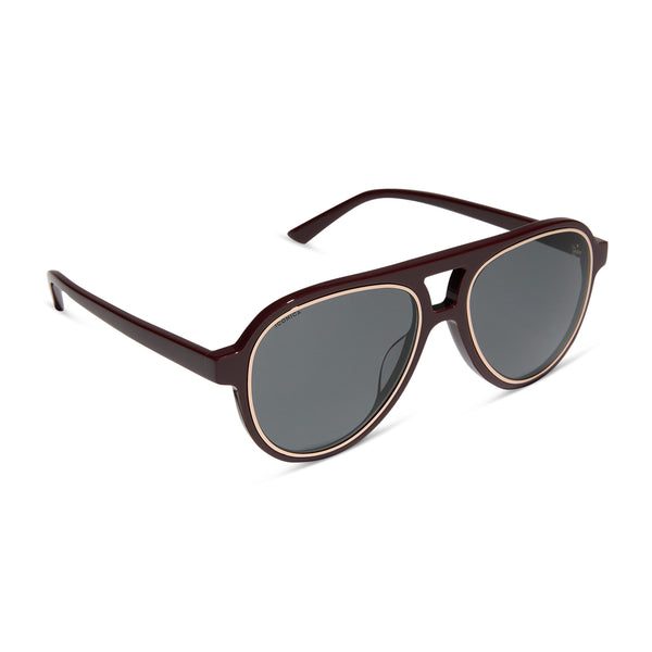 pia - bordeaux + grey + polarized sunglasses