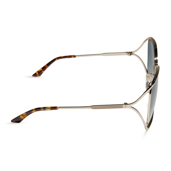 francesca - champagne + paradiso blue + polarized sunglasses 3